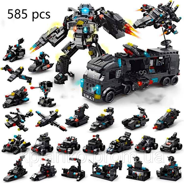 Конструктор дитячий розвивальний "Місцева поліція" на 585 деталей, дитячий конструктор сумісний з Lego на 585 деталей