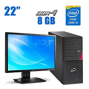 ПК+Монітор Fujitsu Esprimo P757 MT/ Core i5-7400/ 8 GB RAM/ 240 GB SSD/ HD 630 + Acer B223W 22" 1680x1050, фото 1