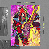 "Панк-паук Хобби Браун (Человек-паук: Паутина вселенных)" плакат (постер) размером А4 (20х28см)