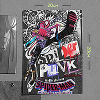 "Панк-паук Хобби Браун (Человек-паук: Паутина вселенных)" плакат (постер) размером А4 (20х28см)