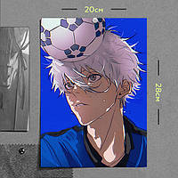 "Сейширо Наги (Синяя тюрьма: Блю Лок / Blue Lock)" плакат (постер) размером А4 (20х28см)