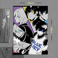 "Йоичи Исаги (Синяя тюрьма: Блю Лок / Blue Lock)" плакат (постер) размером А4 (20х28см)
