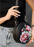 Жіноча кругла сумка Sambag Bale MZN Принт "Flower", фото 5