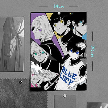 "Йоічі Ісагі (Синя В'язниця: Блю Лок / Blue Lock)" плакат (постер) розміром А5 (14х20см)