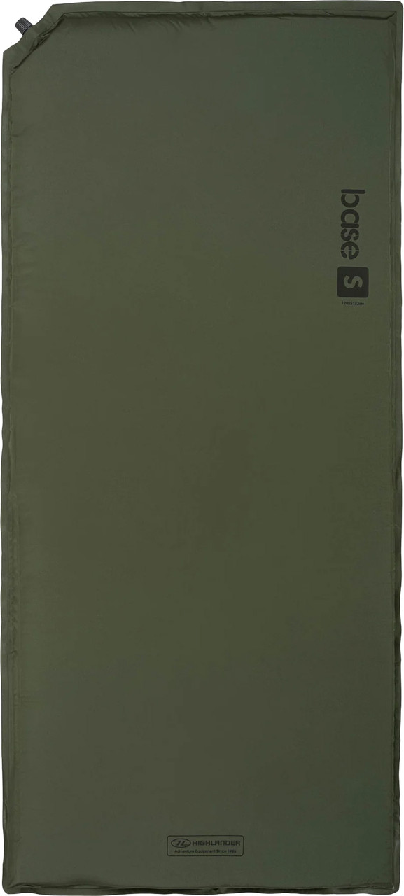 Килимок самонадувний Highlander Base S Self-inflatable Sleeping Mat 3 cm Olive (SM100-OG), фото 1