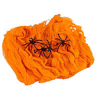 Декор на Хеллоуин "Паутина", оранжевая Ku