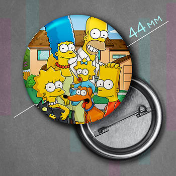 "Сімпсони" значок круглий на булавці Ø44 мм