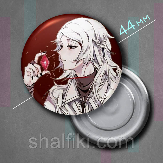 "Тацухіко Шібусава (Проза бродячих псів / Bungo stray dogs)" магніт круглий Ø44 мм