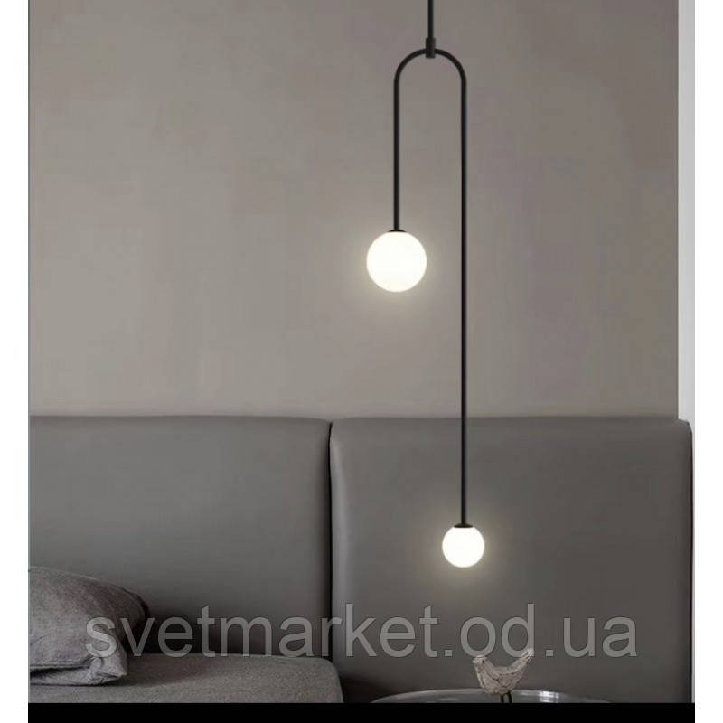 Сучасний стельовий світильник 8888/2 BK, фото 1