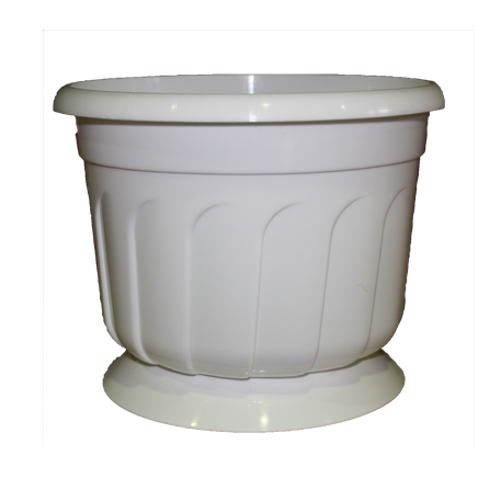 

Горшок цветочный Рина глянцевый 24х18 белый 4,5 л Алеана
