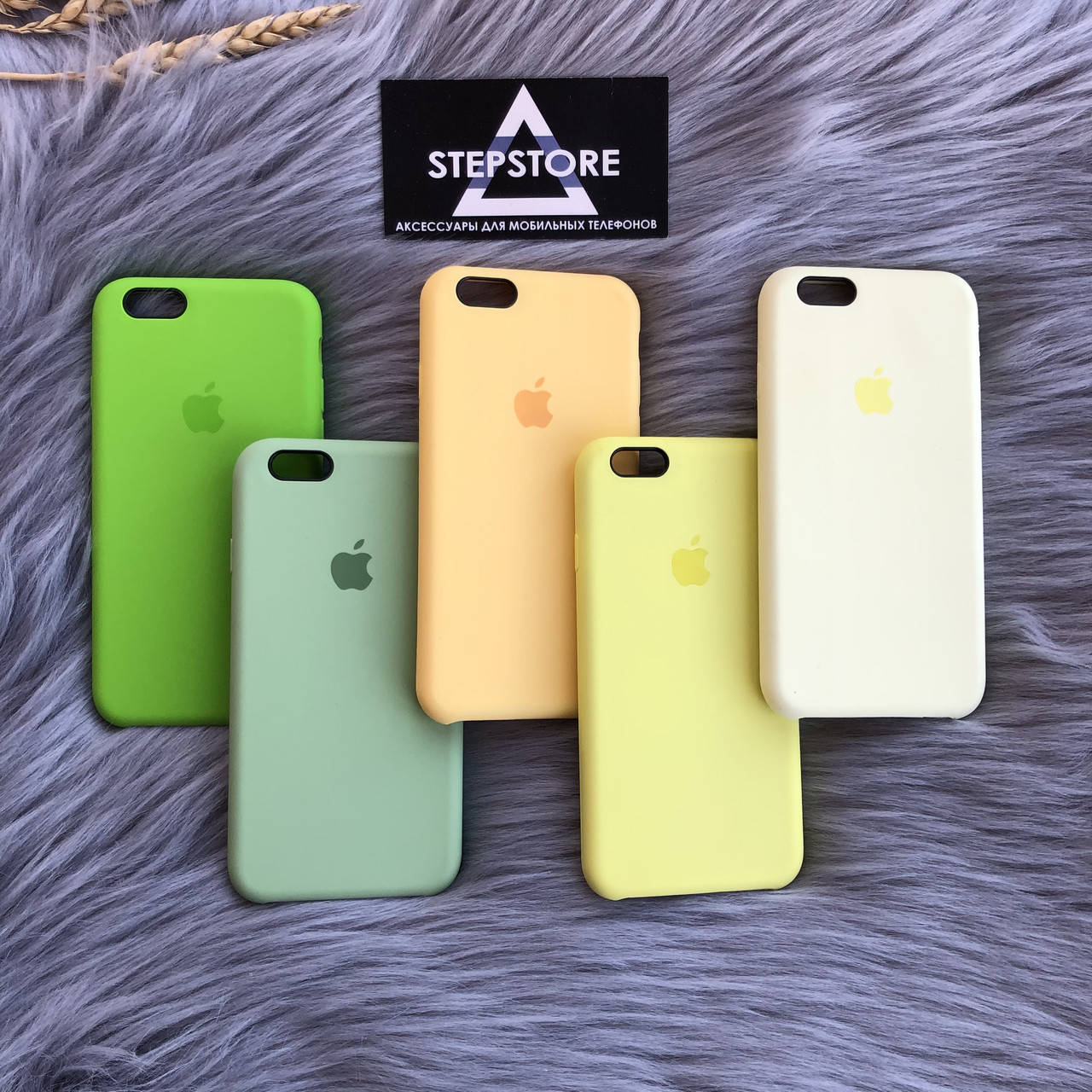 

Чехол с микрофирой Silicone Case Iphone 6 6s противоударный софт тач, Зелёный