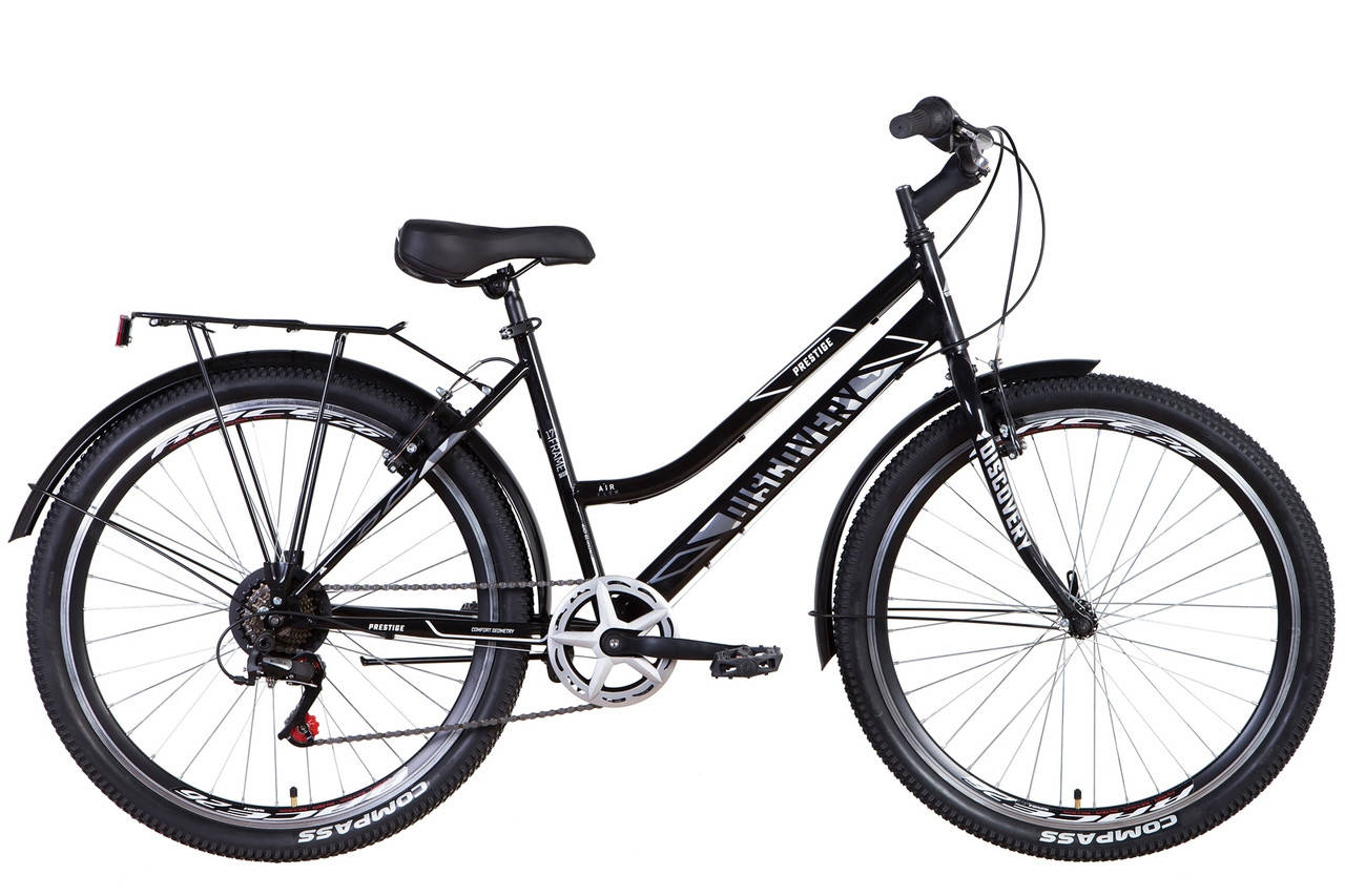 

Велосипед 26" Discovery PRESTIGE WOMAN 2021 (черно-белый с серым)