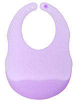 Слюнявчик силіконовий дитячий з кишенькою напівпрозорий 29,5х20,5 см Фіолетовий