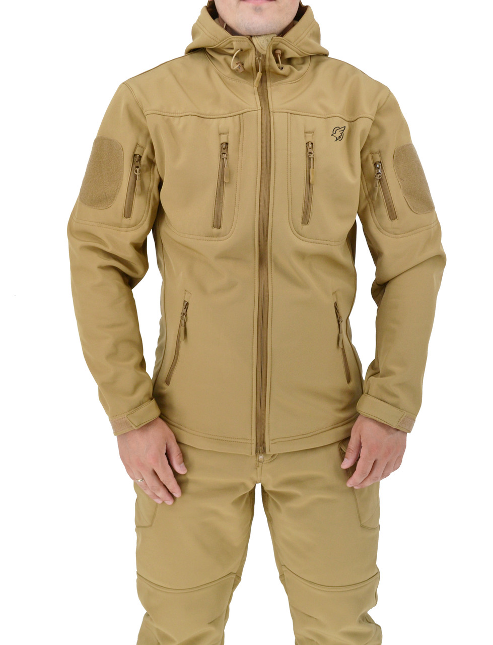 Тактическая куртка Eagle Soft Shell JA-01-0 з флісом Пісок (Койот)