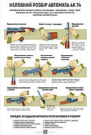 Плакат ВСУ1-ВП01.1 "Огневая подготовка. Неполная разборка автомата АК74" для Вооруженных Сил Украины