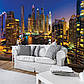 Кімната з флізеліновими 3D фото шпалерами місто 416x254 см Хмарочоси Дубая вночі 1672VEXXXL Найкраща якість, фото 3