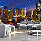 Кімната з флізеліновими 3D фото шпалерами місто 416x254 см Хмарочоси Дубая вночі 1672VEXXXL Найкраща якість, фото 6