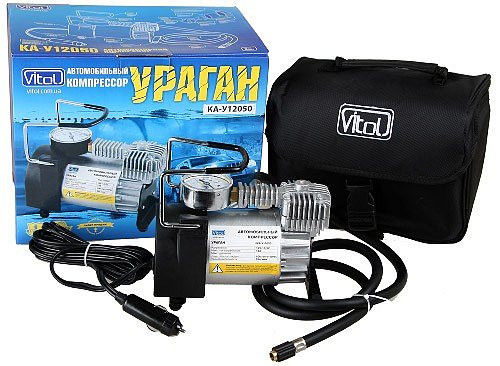 Компресор автомобільний Vitol Ураган КА-У12050 в чохлі, фото 1