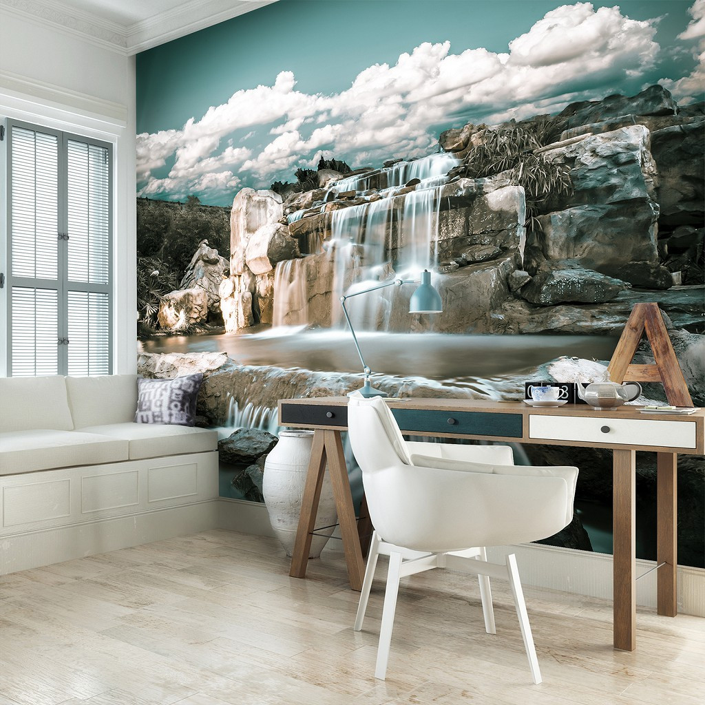 Фотошпалери з великим водоспадом 368x254 см 3D Природа 13360P8 Найкраща якість, фото 1