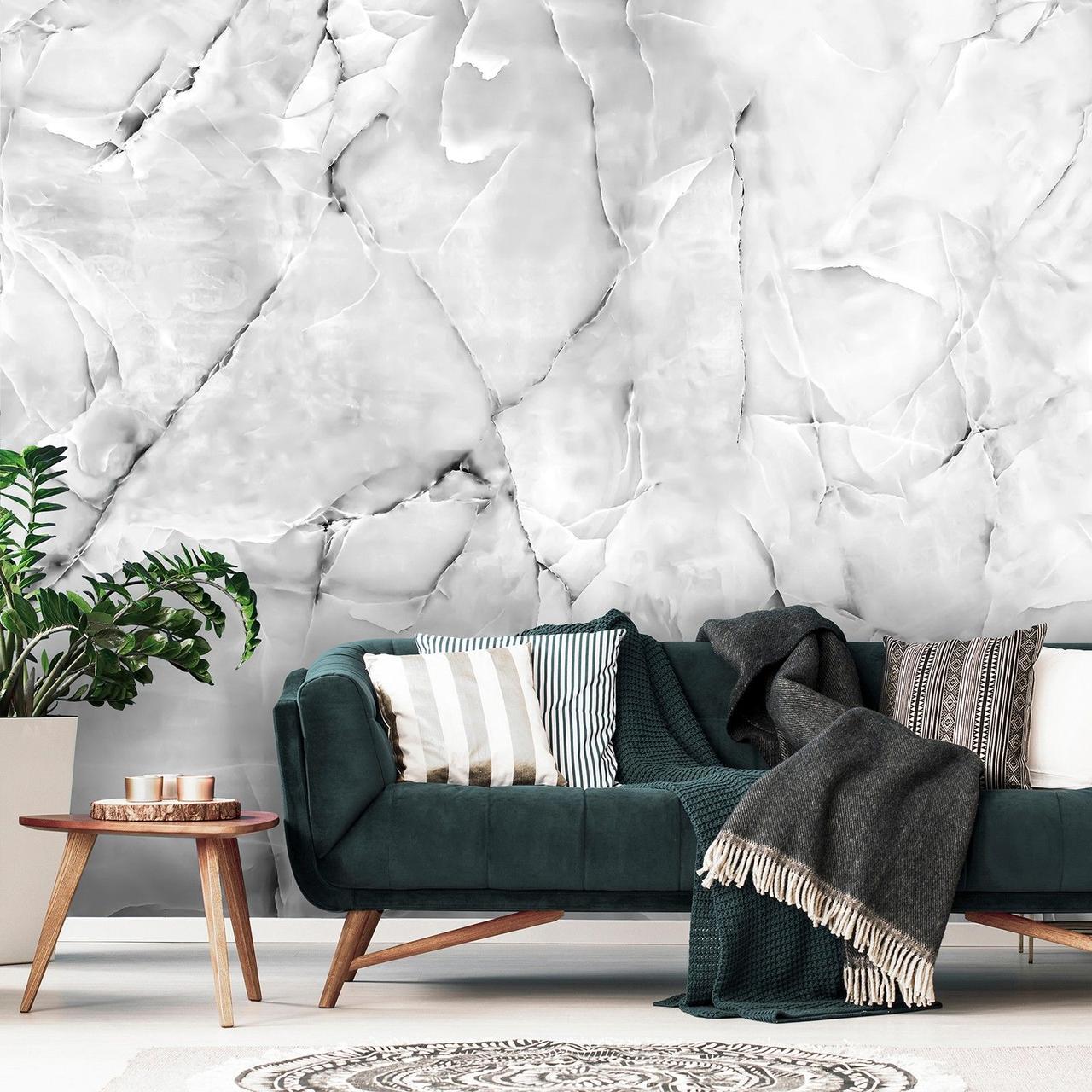 Фотошпалери геометрія 368 x 254 см Абстракція - Сірий мармур (13719P8) Найкраща якість, фото 1