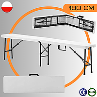 Раскладная Скамейка для Отдыха на Природе 180 см Лавка для Кейтеринга Сада Дачи Gardenline Party 180 см White