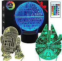 3D-ночник в форме игрушки "Звездные войны", 3D-лампа-иллюзия, настольная лампа, рождественская лампа проектора