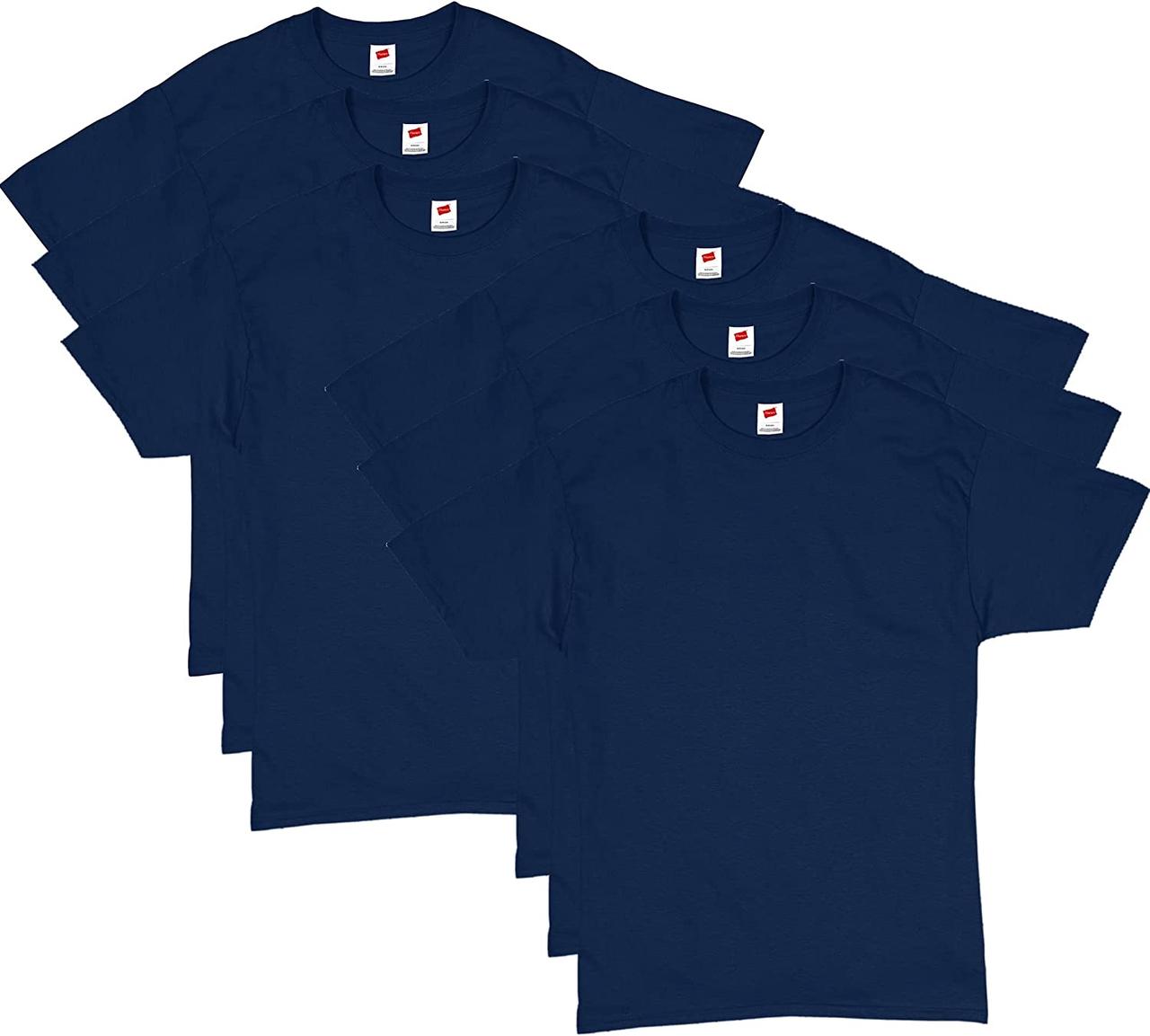 6 Navy - 6 Pack XX-Large Набір чоловічих футболок Hanes Essentials, чоловічі футболки з короткими рукавам