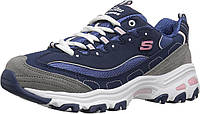 6 Navy White Женские кроссовки на шнуровке Skechers D'Lites с эффектом памяти