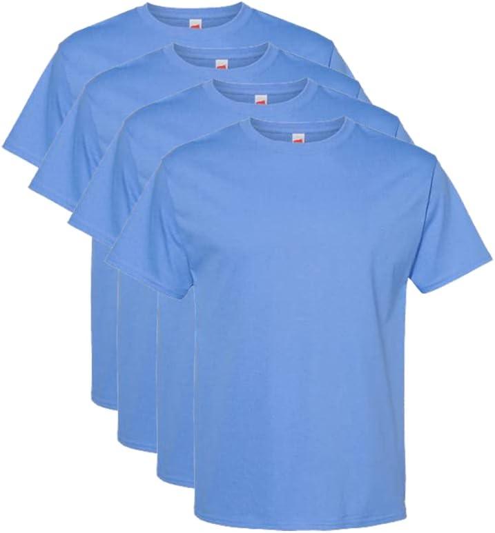 4 Carolina Blue - 4 Pack Large Набір чоловічих футболок Hanes Essentials, чоловічі футболки з короткими р