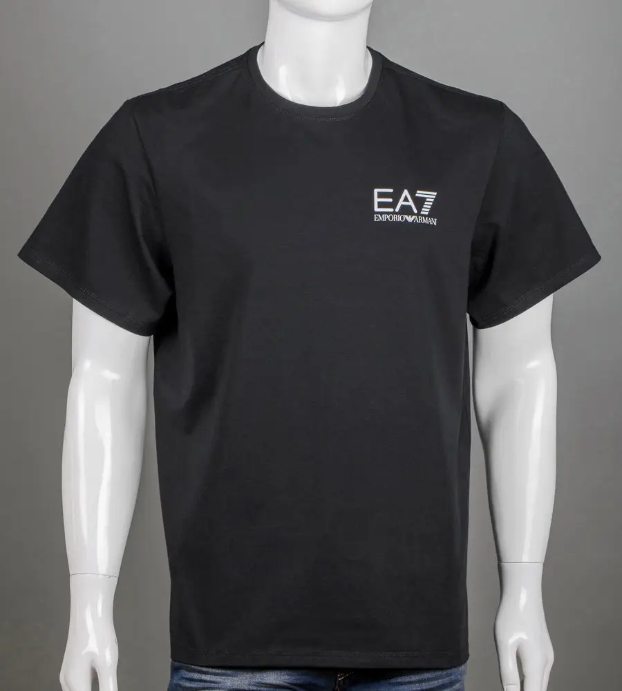 Футболка 100% Х/Б EA7 Armani 4155б (Уп.4шт 3XL,4XL), Чорний