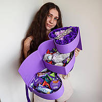 Подарочный набор Трехъярусное фиолетовое сердечко
