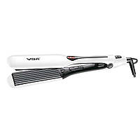 Плойка VGR V-557 гофре для волосся 50Вт з керамічним покриттям + регулювання температури Біла (10379)