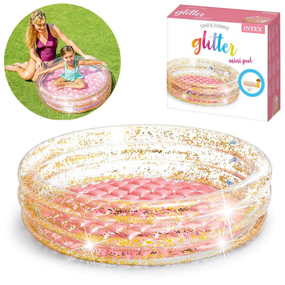 Дитячий надувний басейн із м'яким дном Intex 57103 Блиск Glitter Mini Pool, об'єм 56 л, розмір 86x25 см