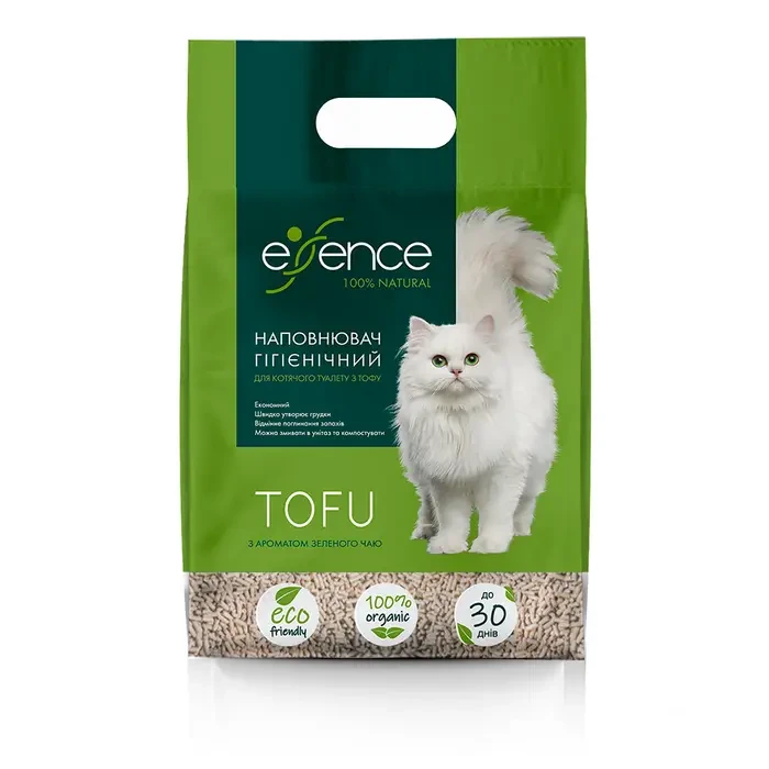 Essence Tofu наповнювач для котячого туалету 6 л (зелений чай)