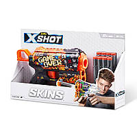 Скорострельный бластер X-SHOT Skins Flux Game Over (8 патронов)