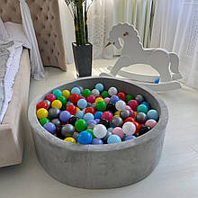Сухий басейн із кульками в комплекті 200 шт. світло-сірого кольору 100 х 40 см велюр оксамит