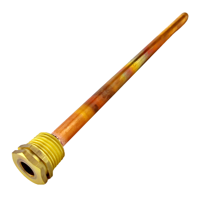 Мідна гільза для датчика температури 1/2", 10х11мм, L=200мм, фото 1