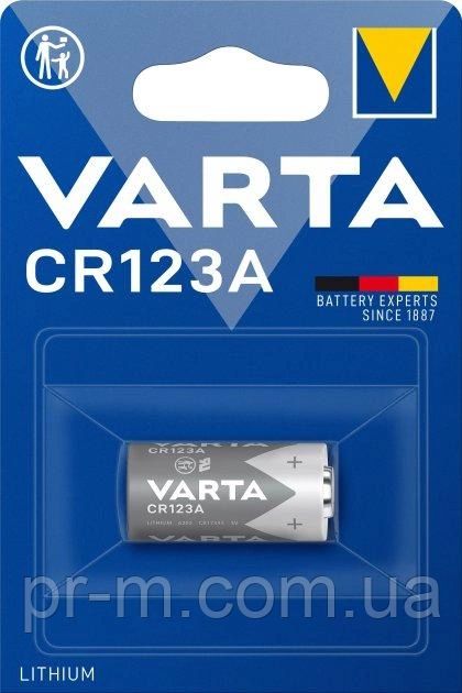 Батарейка VARTA CR 123A 1600mAh 3V Lithium, GERMANY, фото 1