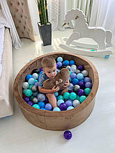 Сухий басейн із кульками в комплекті 200 шт шоколадного кольору 100 х 40 см велюр оксамит