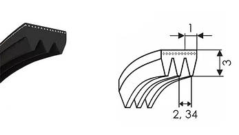 Ремінь полікліновий 150J на 3 ребра, фото 3
