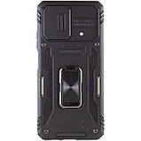 Протиударний чохол для Xiaomi Poco X5 Pro 5G чорний з кільцем і шторкою, фото 9