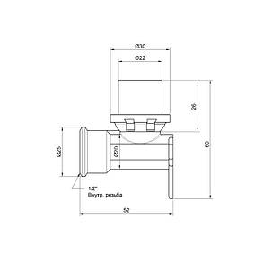 Куточок прес Icma 16х1/2" ВР настінний №410, фото 2