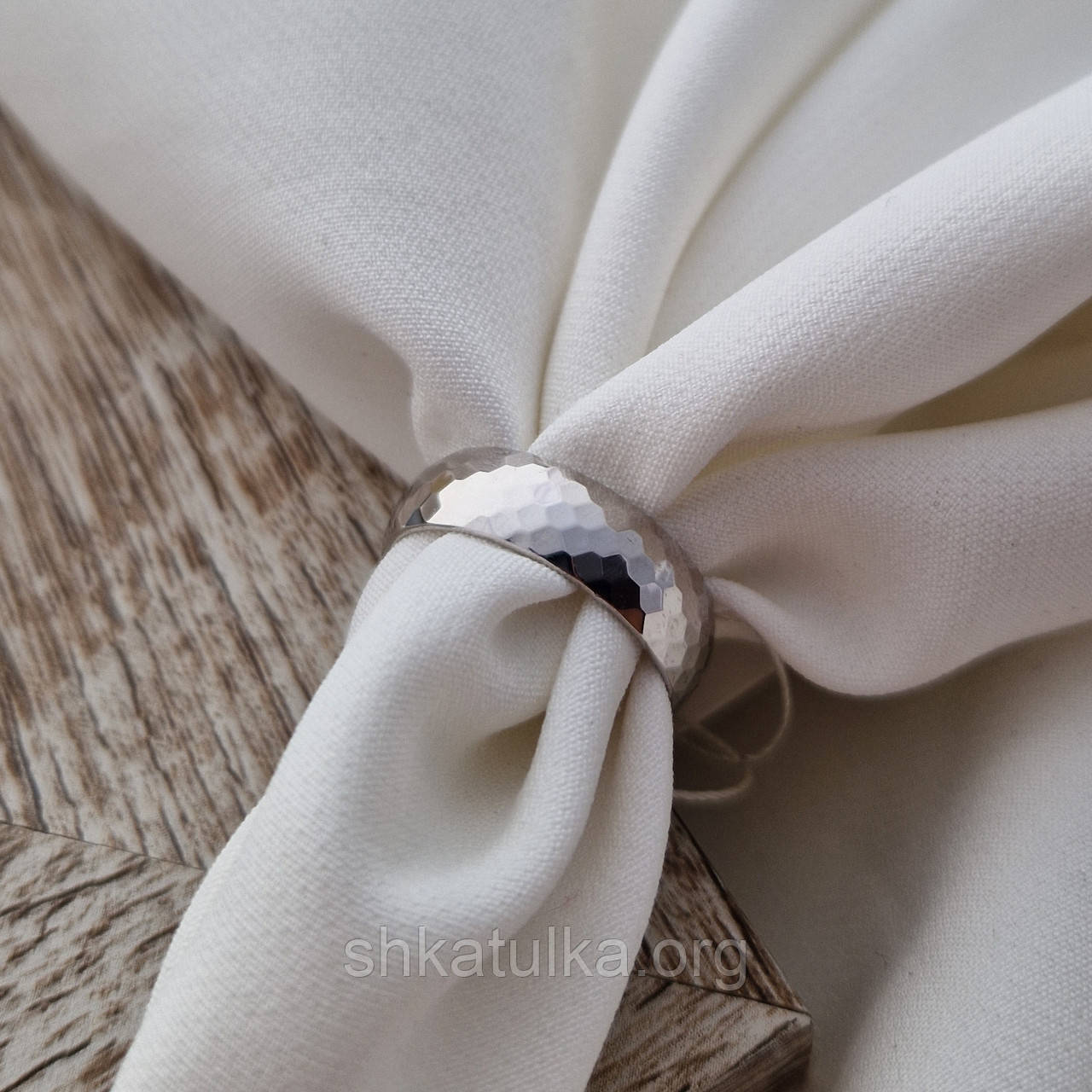 Обручка зі срібла європейка широка з візерунком родована, фото 1