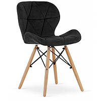 Кухонный стул кресло В-531 велюр мягкий табурет на ножках в гостинную обеденный стул на кухню черный