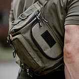 Тактична чоловіча сумка BRONX з тканини пісочний койот S, фото 6