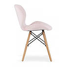 Кухонний стілець В-531 велюр м'який табурет на ніжках в вітальню обідній стілець на кухню рожевий, фото 4