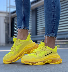 Кросівки жіночі Balenciaga Triple S Clear Sole Yellow Баленсіага Трипл С жовті яскраві стильні молодіжні