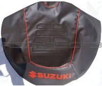 Чехол сиденья на скутер Suzuki LET S (кожвинил, кант, надпись SUZUKI) (EURO) " IGR "