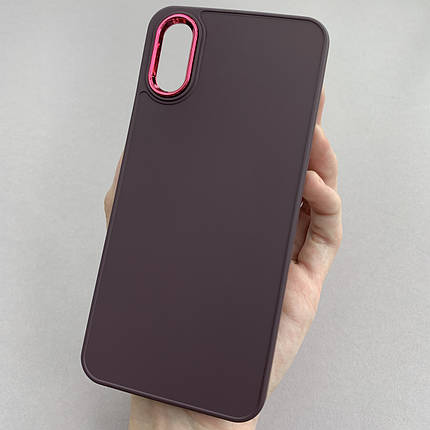 Чохол для Xiaomi Redmi 9A преміум чохол з бортиком для камери на телефон сяомі редмі 9а бордовий o7v, фото 1