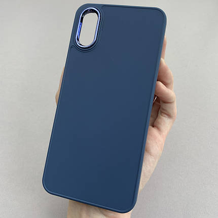 Чохол для Xiaomi Redmi 9A преміум чохол з бортиком для камери на телефон сяомі редмі 9а синій o7v, фото 1